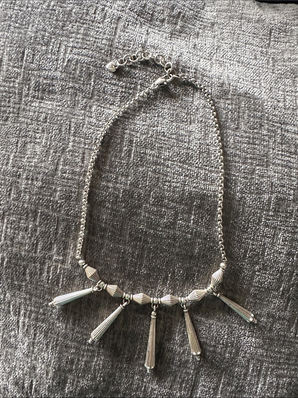 Brighton Bonjour Fringe Necklace Art Deco Style Fluted Tassels Rolo Chain 16-18"